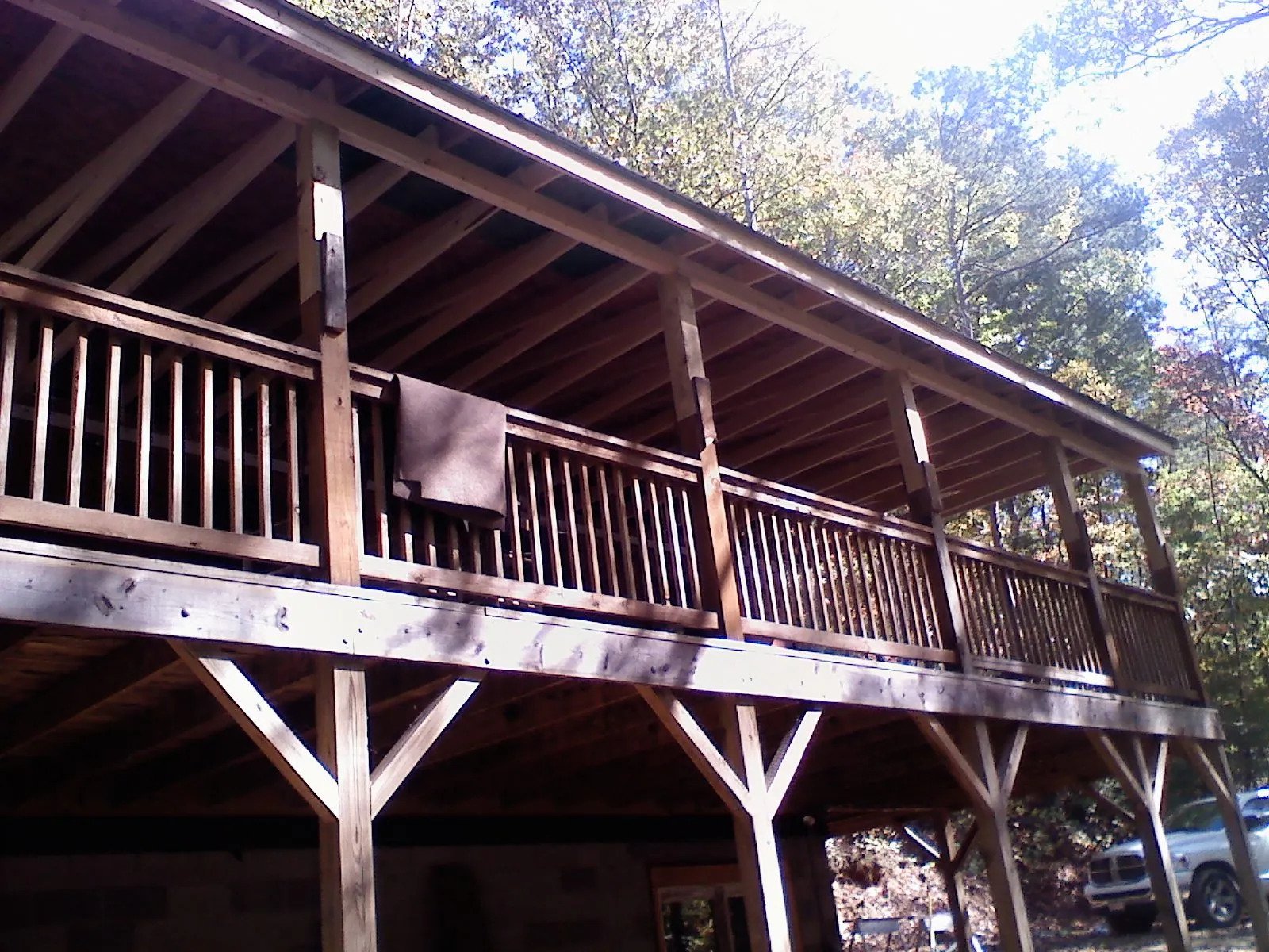 Timber framing under a new elevated porch and deck — Roof Leak Repair in Cedarpines Park by Roofing Brothers